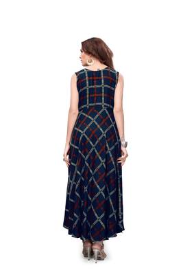 Blue printed rayon kurti 3