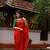 Red embroidered pure uppada silk designer saree with blouse