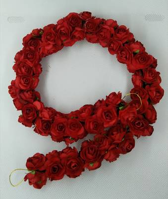 Red rose flower hair veni 1