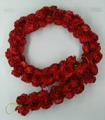 Red rose flower hair veni