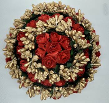 Red Rose flower hair juda 1