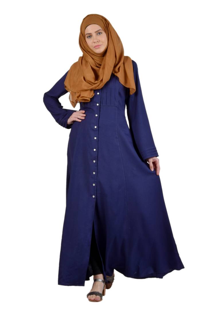 Nasfir Pleated Yoke Front Open Blue
