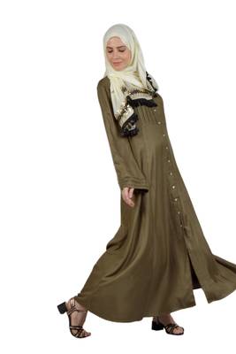 Nasfir Pleated Yoke Front Open Green 1