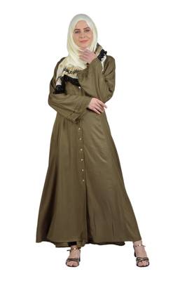 Nasfir Pleated Yoke Front Open Green 2