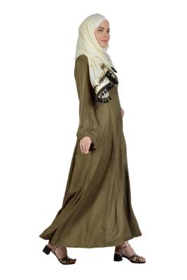 Nasfir Pleated Yoke Front Open Green 4