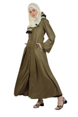 Nasfir Pleated Yoke Front Open Green 5
