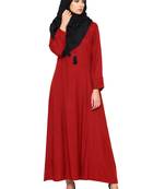 Nasfir Boho Abaya Maroon