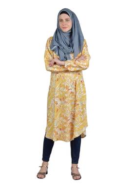 Overlaped Tunic Yellow Print 1