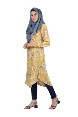 Overlaped Tunic Yellow Print 3