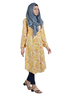 Overlaped Tunic Yellow Print 4