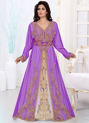 Hand embroidered georgette Islamic kaftans 1