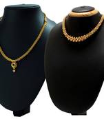 Crystal Yellow Gold Alloy Combo Pack Of 2 Necklace