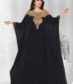 Black embroidered georgette islamic kaftans