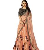 Peach Color Silk Designer Semi  Stitched Lehenga Choli