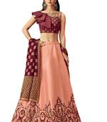 Peach Color Silk Designer Lehenga Choli