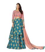Blue Color Silk Designer Semi  Stitched Lehenga Choli