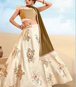 Cream Color Silk Designer Lehenga Choli
