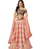 Peach Color Silk Designer Lehenga Choli