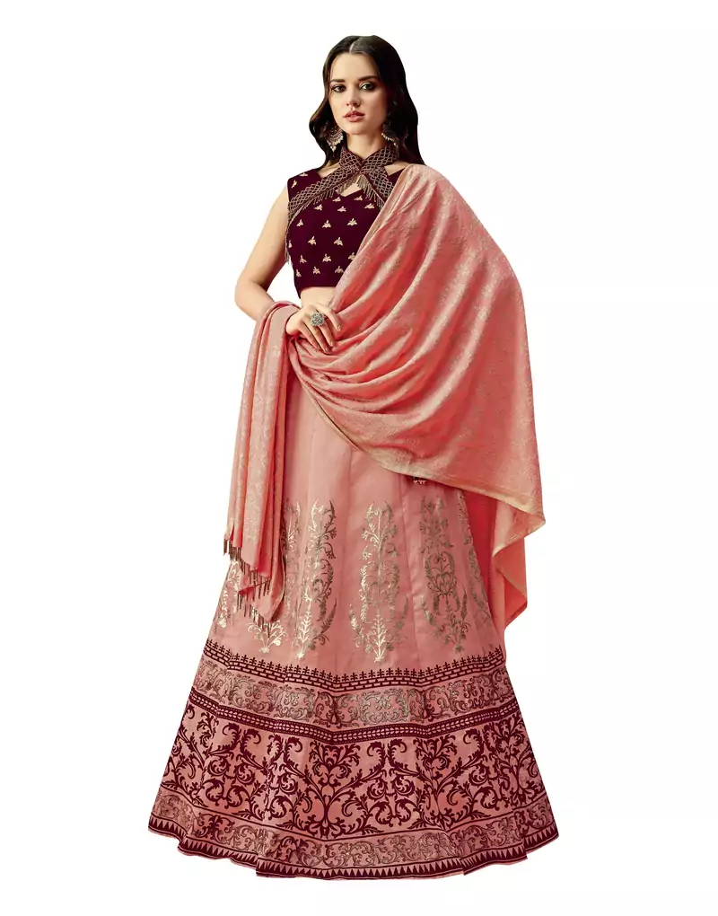 Pink Color Silk Designer Lehenga Choli