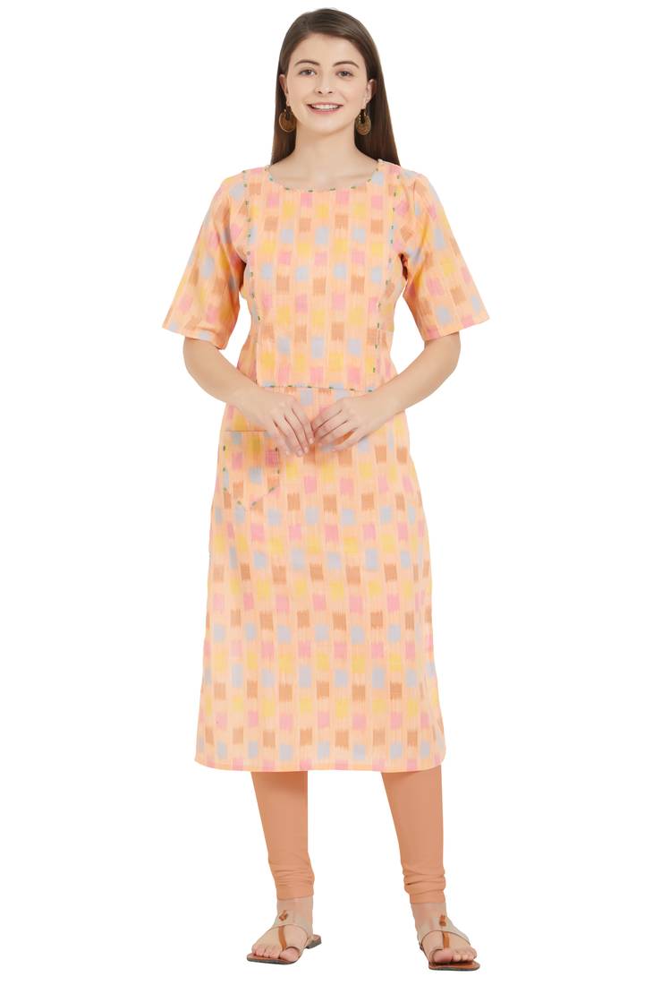 Multicolor printed cotton kurtis