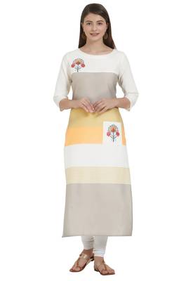 Multicolor embroidered cotton kurtis 1