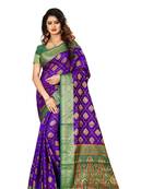 Purple woven patola saree with blouse