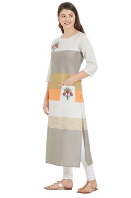 Multicolor embroidered cotton kurtis 3