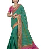 Cobalt Blue Woven Silk Saree With Blouse