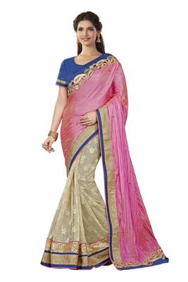 Light Pink Brasso Silk Saree With Blouse 1
