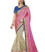 Light Pink Brasso Silk Saree With Blouse
