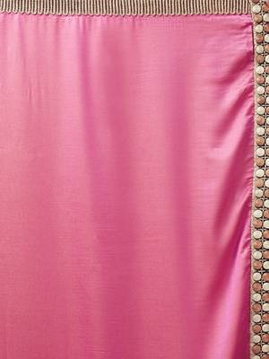 Light Pink Embroidered Silk Saree With Blouse 3