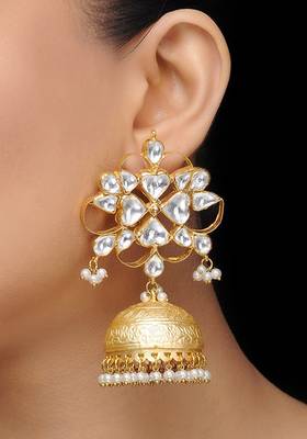 Gold Plated Polki Jhumka 1