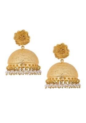 Gold Frosted Flower Jhumka 2