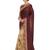 Maroon and beige two tone silk saree with blouse