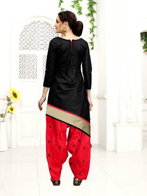 Black embroidered cotton salwar with dupatta 2