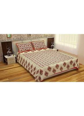 Sanganeri Printed Cotton Bedding Bedsheet With 2 Pillow Cover Queen Size Bedspread 90X108 2