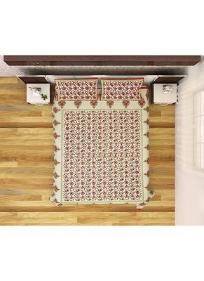 Sanganeri Printed Cotton Bedding Bedsheet With 2 Pillow Cover Queen Size Bedspread 90X108 3
