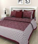 Sanganri Screen Print Queen Size Cotton Bedding Bedsheet With 2 Pillow Cover 90 X 108 Sanganeri Print