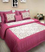 Cotton Print Queen Size Cotton Bedding Bedsheet With 2 Pillow Cover 90 X 108 Bedspread