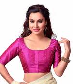 Pink Art Silk Readymade Blouse