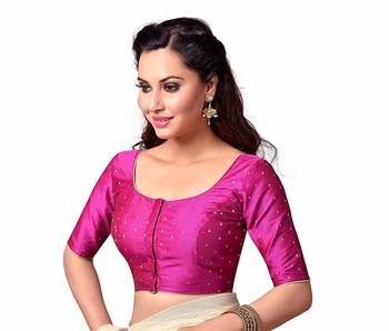 Pink Art Silk Readymade Blouse 2