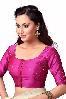 Pink Art Silk Readymade Blouse