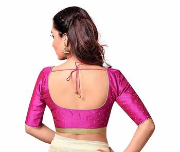 Pink Art Silk Readymade Blouse 3