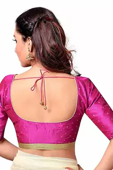 Pink Art Silk Readymade Blouse
