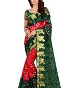Multicolor printed art silk bandhej saree  with blouse