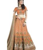 Orange Color Silk Designer Semi  Stitched Lehenga Choli