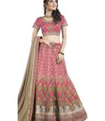 Peach Color Silk Designer Semi  Stitched Lehenga Choli