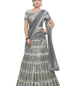 Green Color Silk Designer Semi  Stitched Lehenga Choli