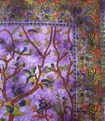 Tree Of Life Purple Cotton Twin Tapestry