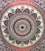 Flower mandala Purple Cotton Twin Tapestry